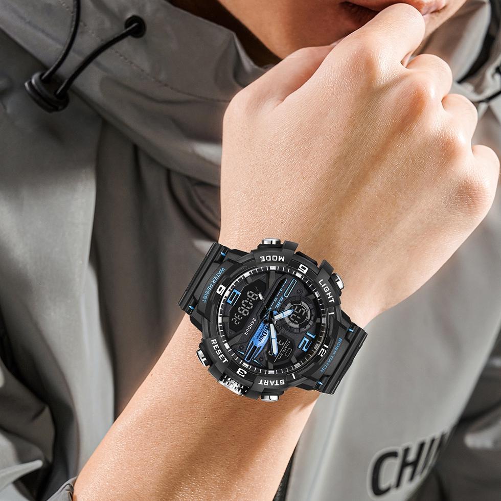 RECOMMENDED BIDEN Jam Tangan Pria Anti Air Olahraga Auto Date Luminous Analog Digital R008