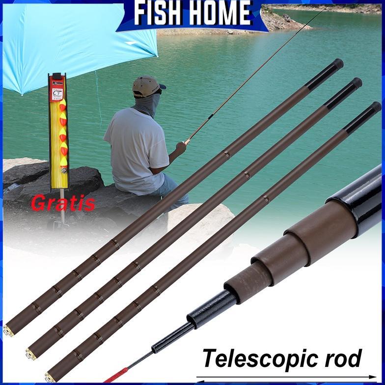Sougayilang Joran Pancing Joran Tegek Fishing Rod 2.7M-6.3M Telescopic Joran Pancing Super Power Jor