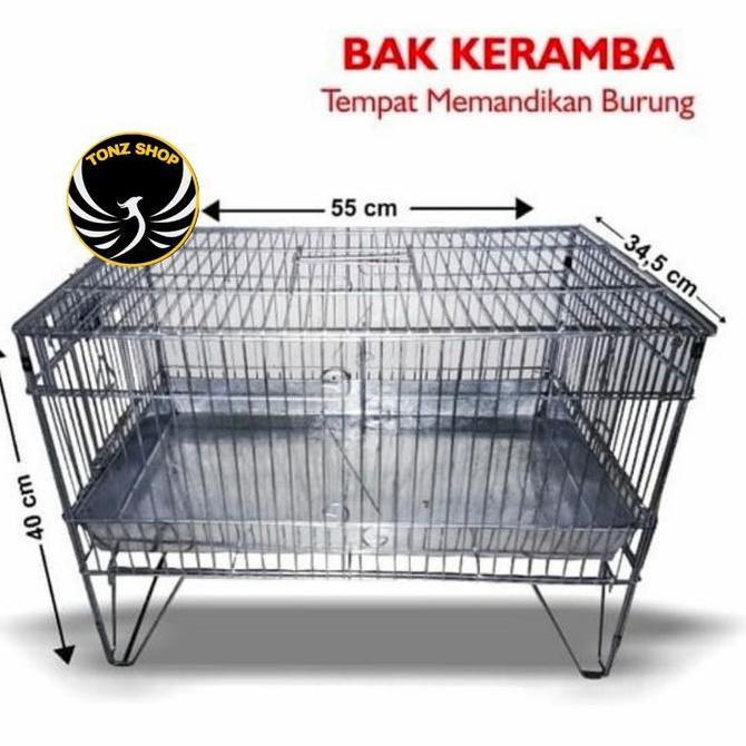 KERAMBA MANDI BURUNG/KANDANG MANDI BESI LIPAT MURAI KACER (GOJEKGRAB)