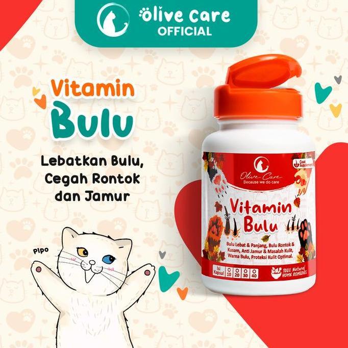 Olive Care Vitamin Kucing BULU Lebat Panjang Cegah Jamur & Bulu Rontok