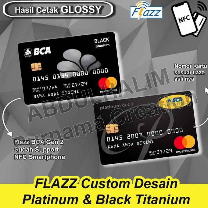 Cetak Kartu Flazz gen 2 motif Platinum Prioritas / Black Titanium / Black Card bisa NFC