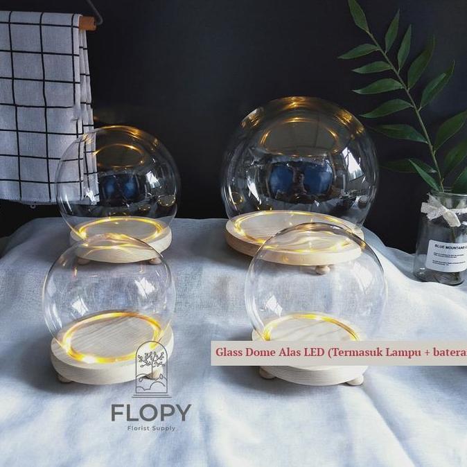 Promo Glass Dome Circle / Bulat / Flower Dome Bulat Import Diskon