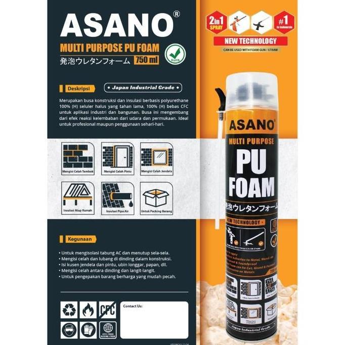 spray Foam ASANO Polyurethane Foam / Sealant Foam SPRAY PU Foam
