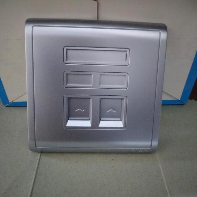 Pieno E8232RJ Outlet Data 2 Gang Lavender Silver Schneider