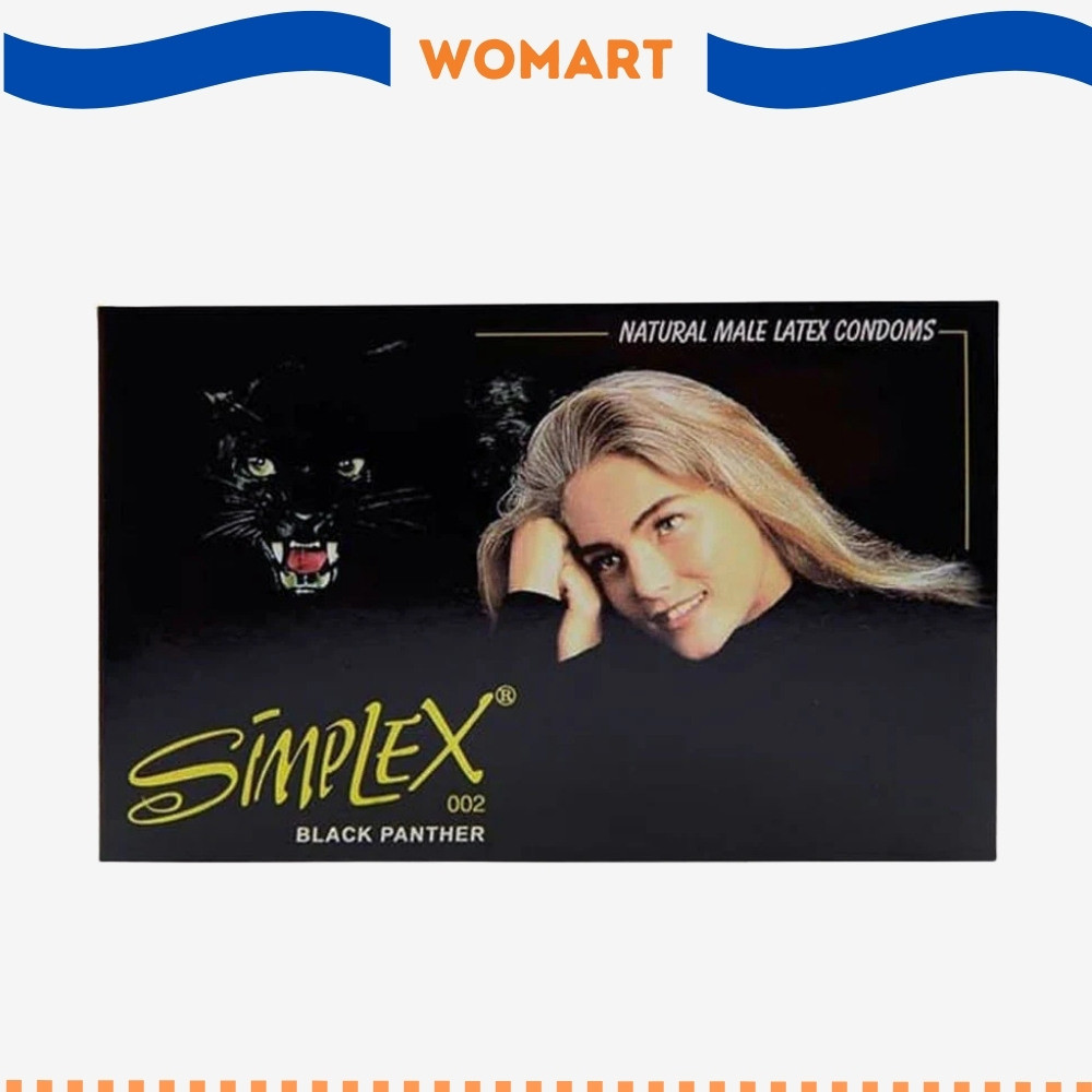 Kondom Simplex Black Panther Isi 12 Pcs - Kondom Paling Aman Womart