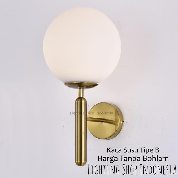 Lampu dinding gold kaca modern minimalis