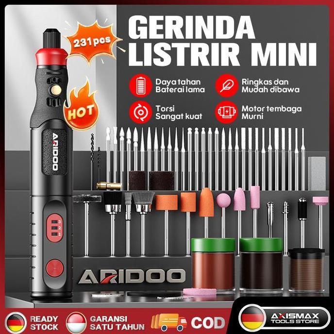 mz_fiktra - codbor mini grinder set mesin ukir poles gerinda listrik alat ukir grafir/ alat ukir kay