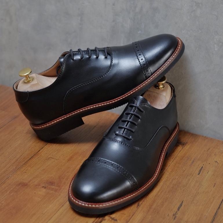 NEW Phier Black Oxwalker sepatu formal pria pantofel kulit hitam