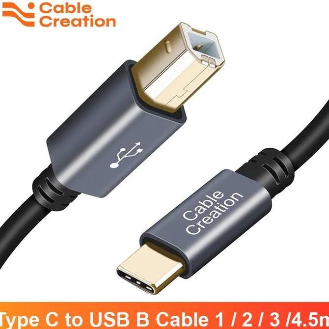 TERMURAH - CABLE CREATION CC079X Type-C to USB-B OTG Cable for Printer, Keyboard