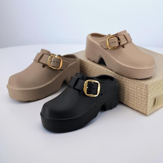 Terpopuler- Wan Dai Hao Sandal Tebal Tinggi Wanita Sendal Cewek Karet Sandal Karet Hak Tinggi Wanita