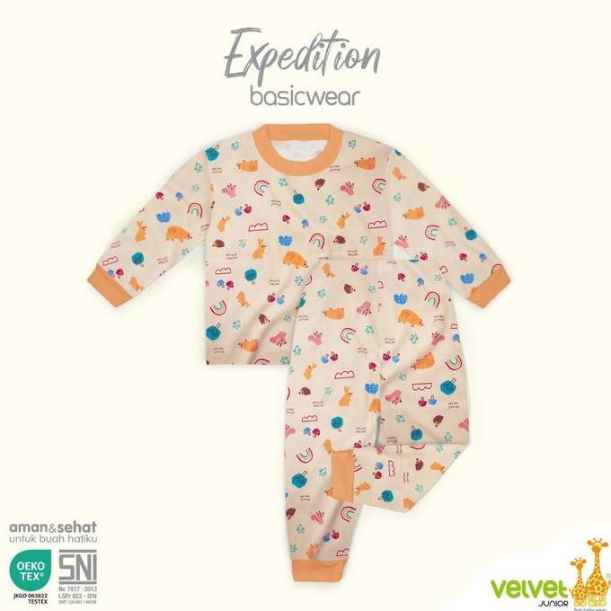 Instancodbisa- Velvet Junior Piyama Baju Tidur Anak Laki Laki Perempuan Big Size 2 3 4 5 6 7 8 9 10 