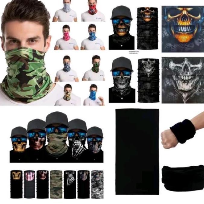 DF255 - 12 pcs masker buff motif random/masker buff wajah skull