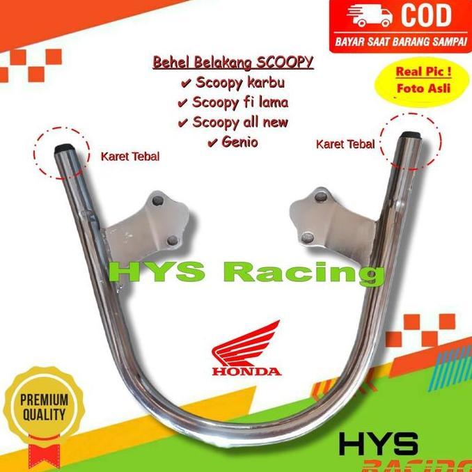 DA53 >> HYC Behel Jok Kursi Genio Scoopy New Prestige Sporty Fashion - Karbu Lama - Fi Injeksi - Beg