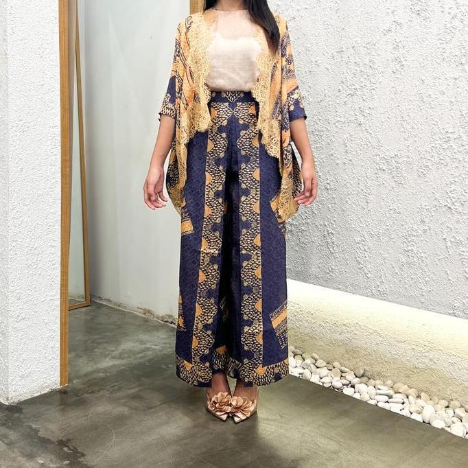 Terpopuler- Lausboutique-Abaka Set-Seri 1023-Oneset Batik Wanita Pesta Celana Fit Kulot Loose Outer 
