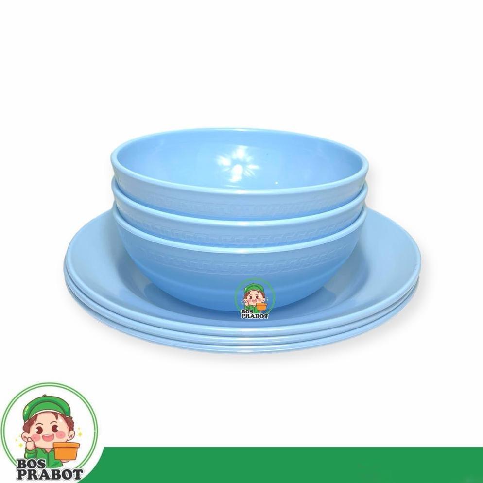 Limited Piring Melamin Set Isi 6 / Paket Piring Mangkok Melamin/Piring Makan Melamin Bulat Dan Mangk