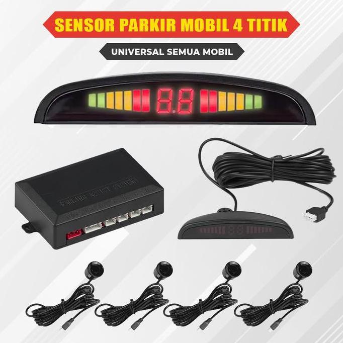 JHOZENUS Sensor Parkir Mobil Sensor Mundur Mobil Parking Sensor 4 titik Aksesoris Mobil Keamanan Sen