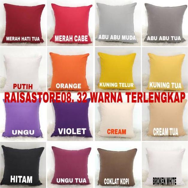Termurah Sarung Bantal Kursi/Sofa Polos   40X40