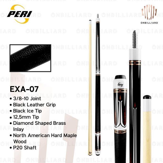 PERI EXA-07 Series Stick Billiard Low Deflection Cue Stick Play Billiard Shaft P20 Maple 12.5mm