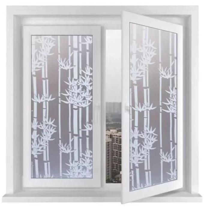 Promo Stiker Kaca Jendela Sandblast 1 Roll Panjang 4 Meter Motif Bambu Kertas Plastik Sticker Diskon