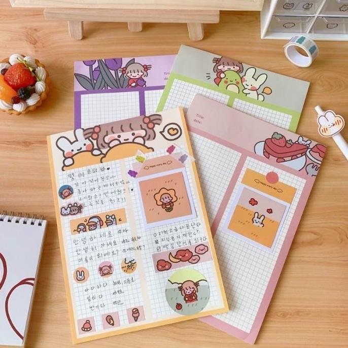 TERLARIS Memopad Notepad Girl Little Kertas Catatan Korean Style Cute Notebook