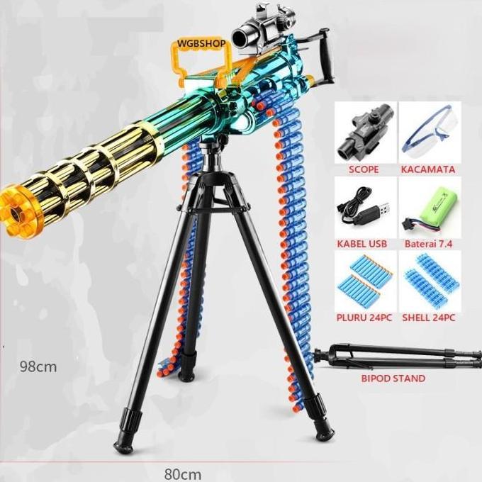 Mainanan Anak Gatling M-134 Toy NOTNERF Busa dart soft