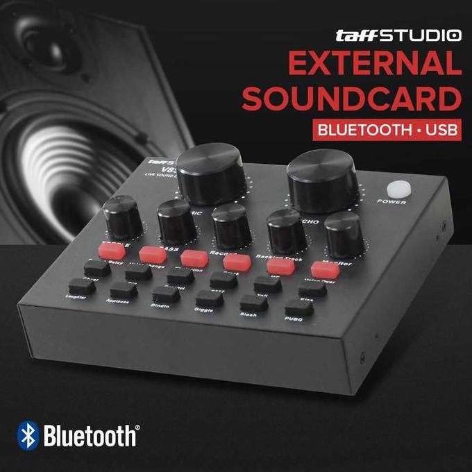 Soundcard Taff V8 S Bluetooth alat rekaman / live / karaoke streaming