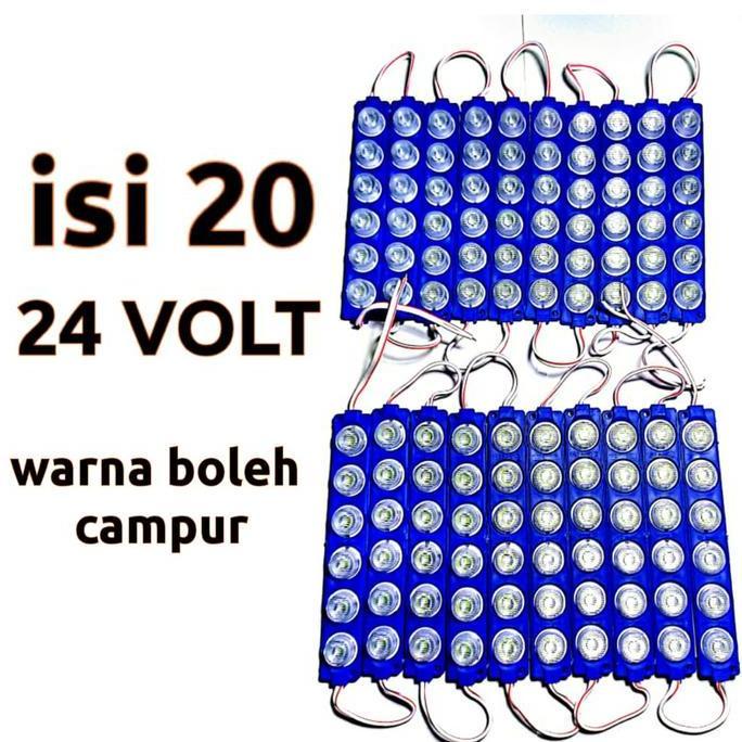 Cod,Bisa- Isi 20 Lampu Led 6 Mata 24 Volt Paket Isi 20 Pcs Lampu Led 6 Mata Besar 24 Volt
