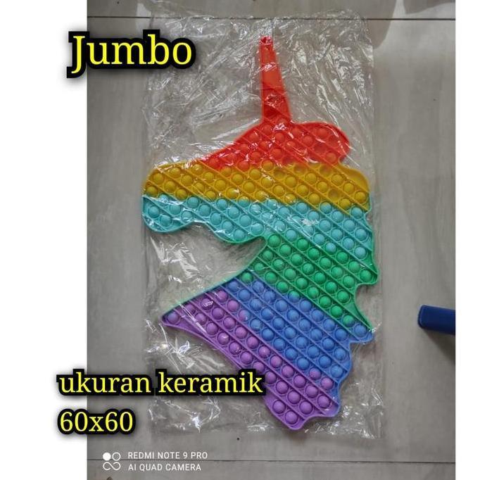 Pop It Unicron Mainan Fidget Bubble Jumbo / Xxl Ukuran Besar Rainbow Kids Toys