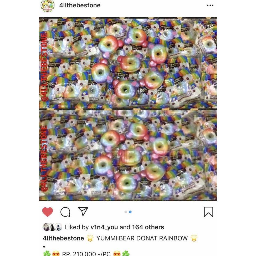 Squishy Licensed  Yummiibear Donut (Rainbow) Kode 46