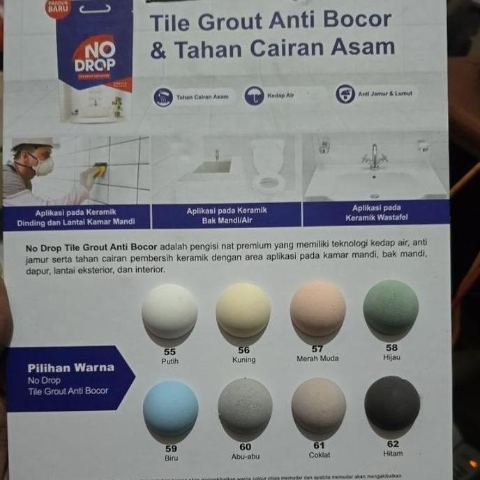 SEMEN NAT KERAMIK KAMAR MANDI NO DROP 1KG BAK MANDI LANTAI GRANIT DAPUR KOLAM ANTI BOCOR WATERPROOF