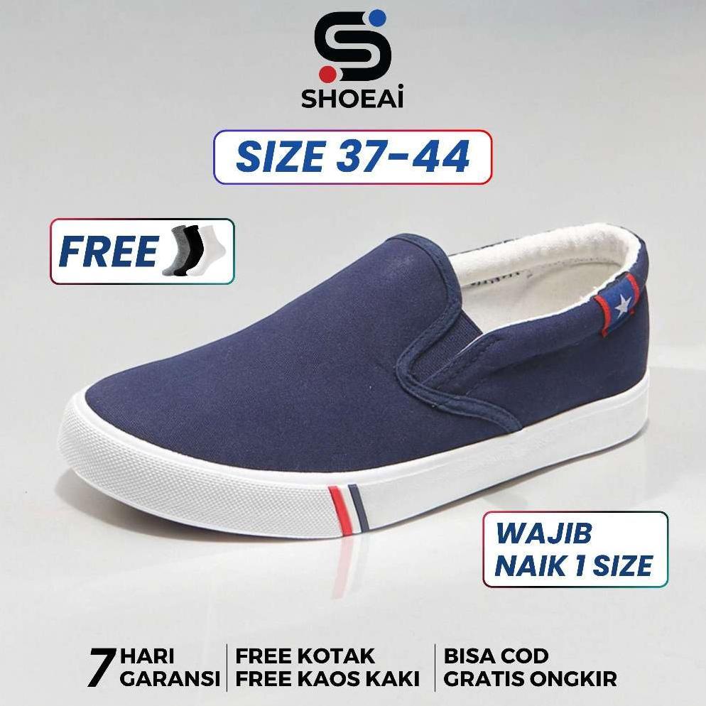 RECOMMENDED SHOEAI Star Slip On Sepatu Kasual Pria Wanita Trendy Sol Karet