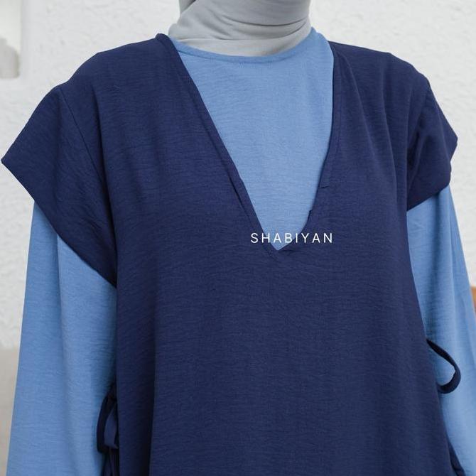 Hokywoi- Shabiyan-431 Gamis Wanita Set Dress Cardigan Panjang Muslimah