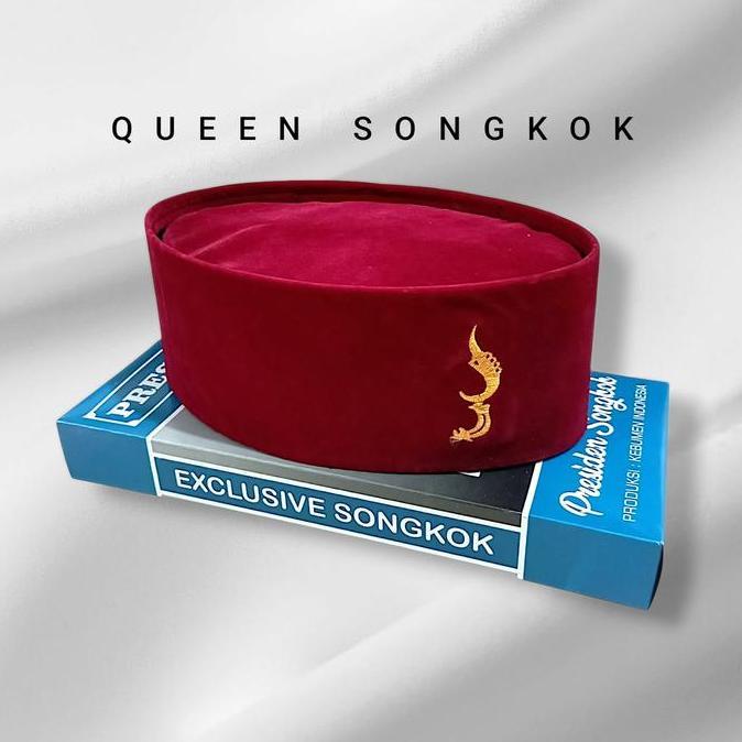 DB33 >> PECI SONGKOK KOPIAH POLOS MERAH LOGO KUJANG MERAH TINGGI 9 Peci Pria Model Terbaru SHOLAT Bi