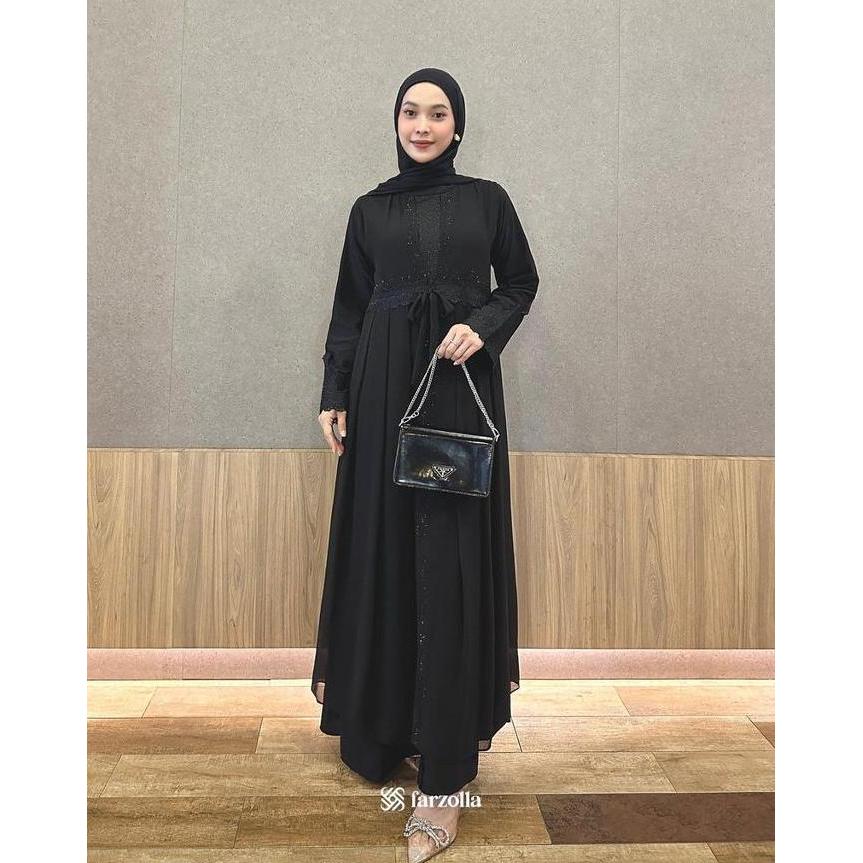 Hokywoi- Galeri Sicantik - Cod - Gamis Abaya Turki Bordir Hitam Kekinian - Abaya Dress Turki Hitam -