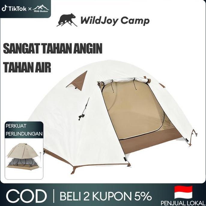 Terlaris Wildjoy Camp Tenda Camping Dome Double Layer Pu 4000Mm Waterproof Hiking  Lightweight Campi