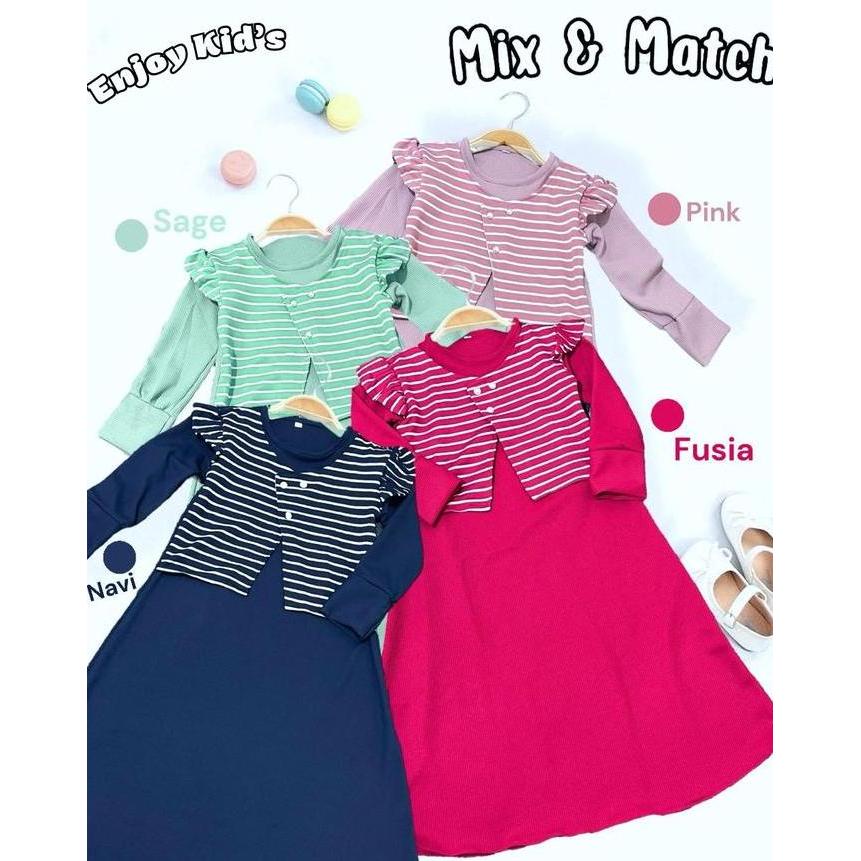 DE136 - Gamis Anak Perempuan Model Blazer Kancing Mutiara Usia 1-12 Tahun Viral Terbaru