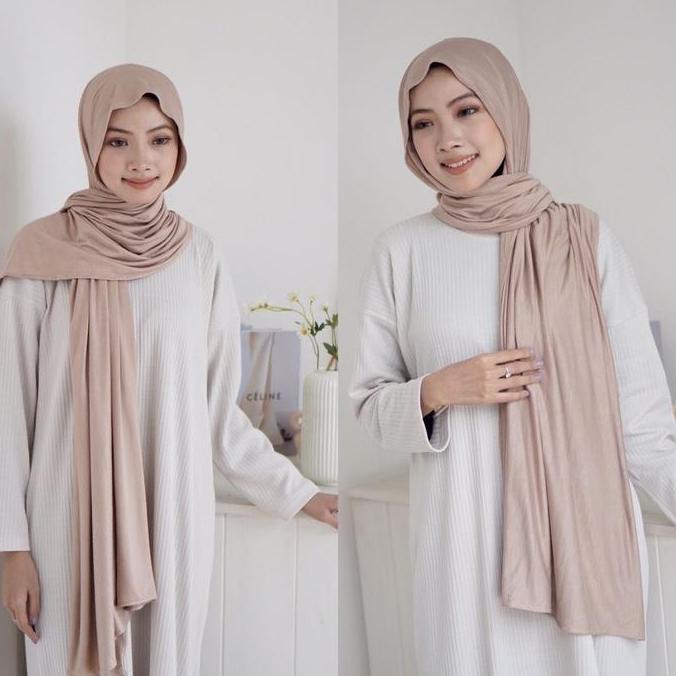 DF253 - PASHMINA KAOS RAYON/KERUDUNG PASHMINA KAOS RAYON/JILBAB WANITA MUSLIM UKURAN 180X75 CM JILBA