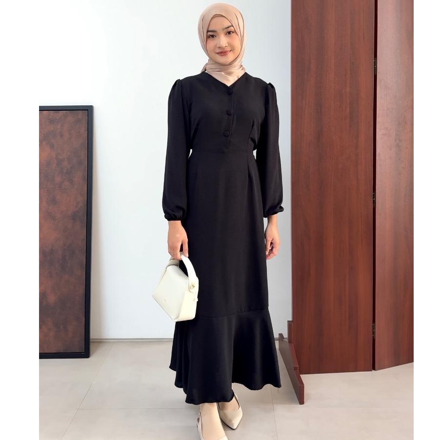 FLOWEAR Ayesha Dress Korean Style | Gamis Crinkle Wanita