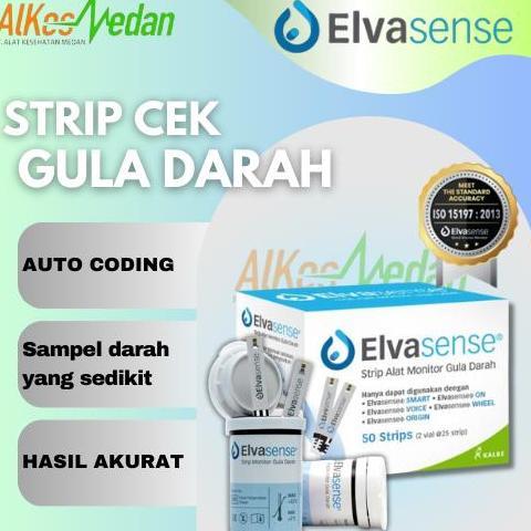 STRIP CEK GULA DARAH ELVASENSE AKURAT / MESIN GLUCOSE 50S ALKES MEDAN