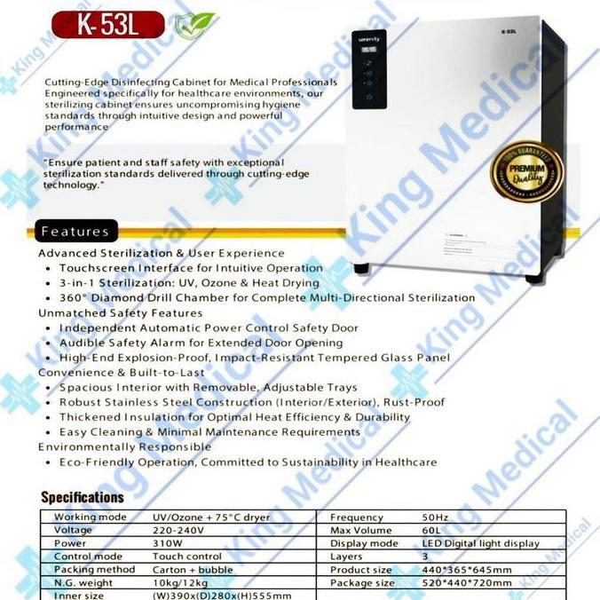 TERBARU - Autoclave Sterilisator Kering/Sterilizer 1 Pintu Serenity