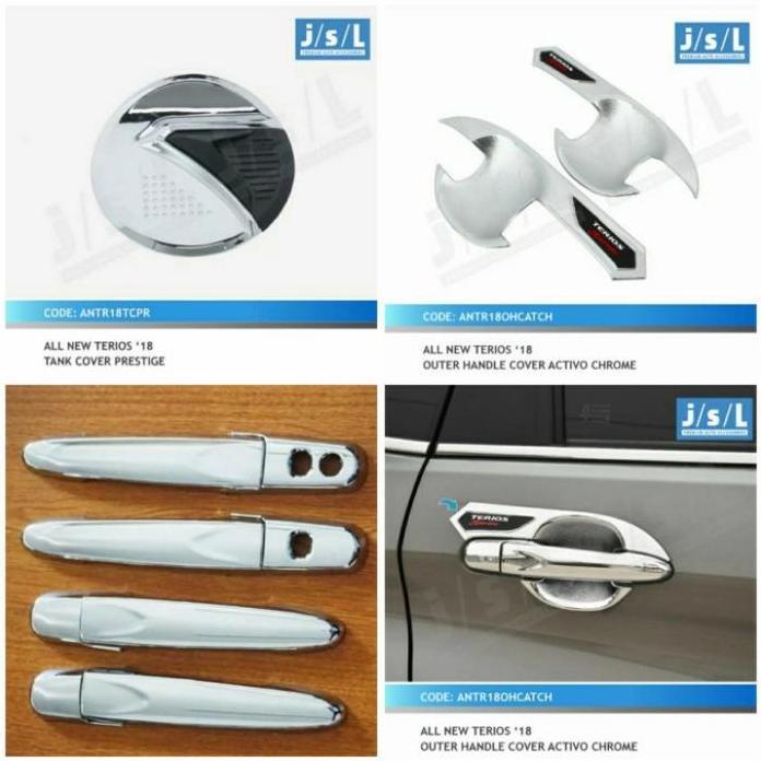 Paket Outer Handle Tank Cover All New Terios 2018-2021 Chrome Promo