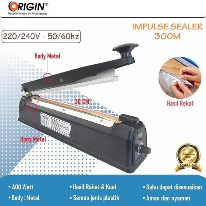 TERBARU - Mesin Press Sealer / Alat Press Plastik / Impulse Sealer Origin 300M