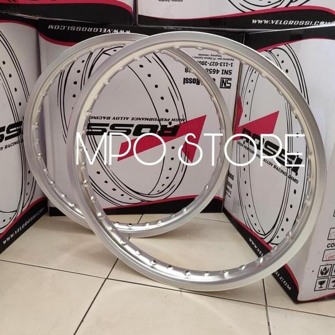 VELG ROSSI RING 17 DAN 18 HOLE 36 SILVER BISA SEMUA MOTOR - VELG ROSSI ORIGINAL