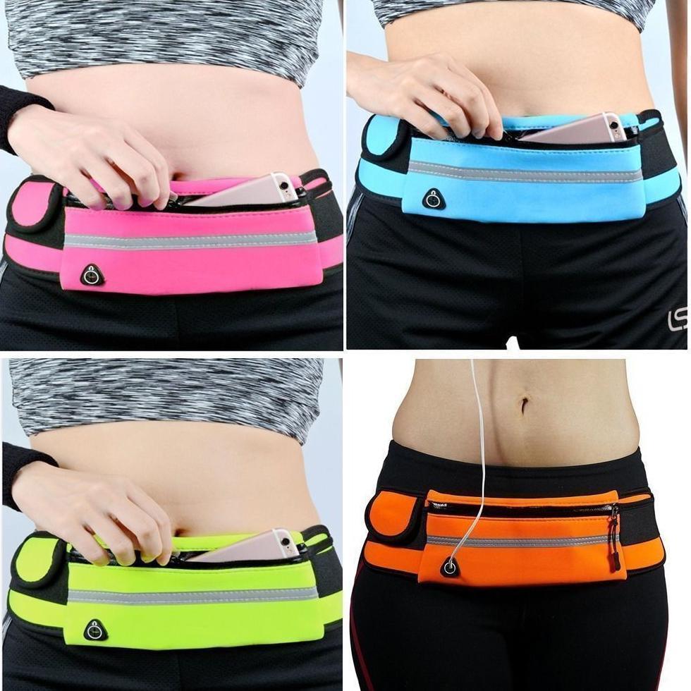 DISKON TAS PINGGANG LARI RUNNING BELT OLAHRAGA PRIA WANITA ANTI AIR HOLDER BOTOL MINUM