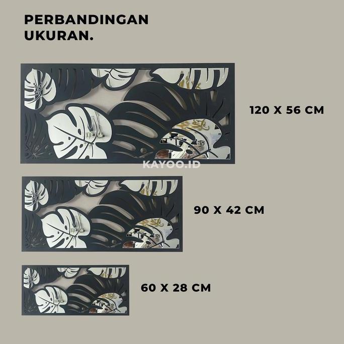 DEKORASI DINDING MEWAH DAUN MONSTERA /HIASAN DINDING MEWAH MOTIF DAUN MONSTERA / DEKORASI DINDING (T