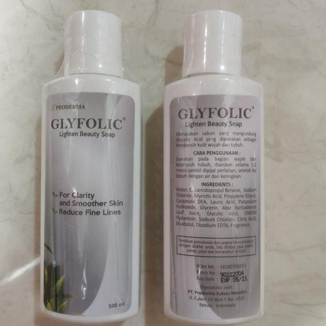Glyfolic lighten beauty soap - sabun pencerah &angkat sel kulit mati