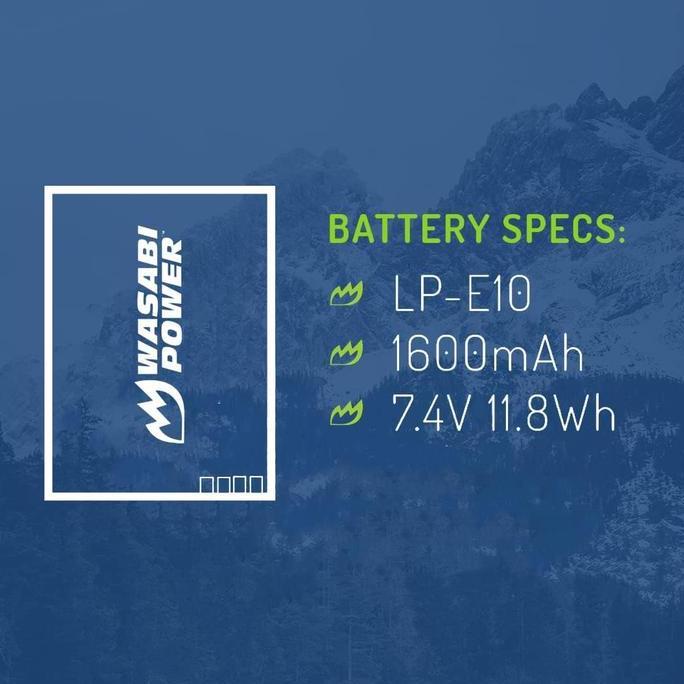 TERBARU - Wasabi Power Battery for Canon LP-E10 LPE10 LP E10 Baterai EOS 1100D 1200D 1300D 1500D 200