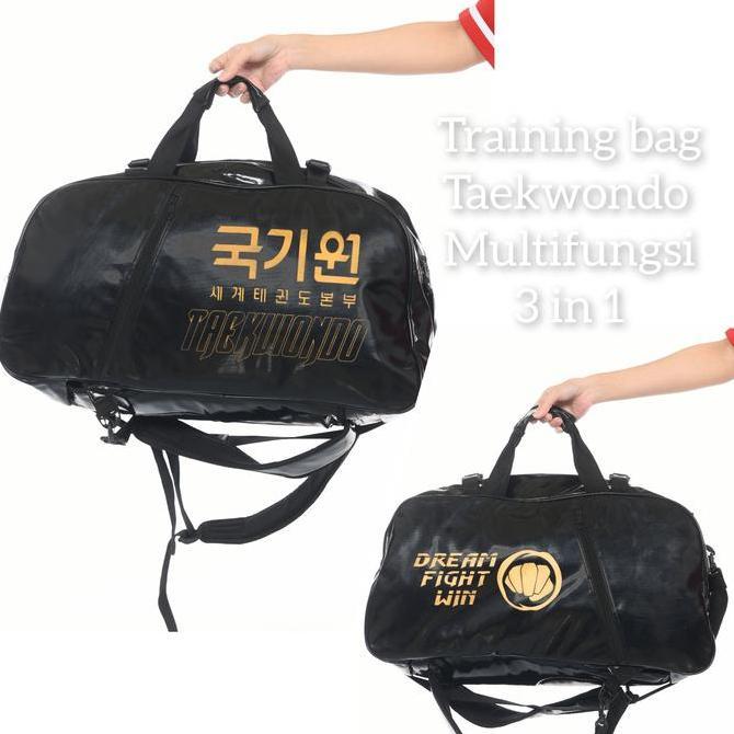 tas taekwondo training bag multifungsi Hitam Selempang