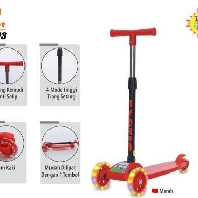 TERBARU Mainan anak scooter Exotic ET-HB013 Mainan skuter Anak Manual ban lampu (TERBAIK) (TERBARU) 