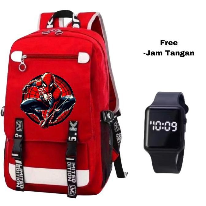DR226 - Tas ransel Spiderman anak-Tas karakter Marvel Spiderman-Tas sekolah Spiderman keren-Backpack